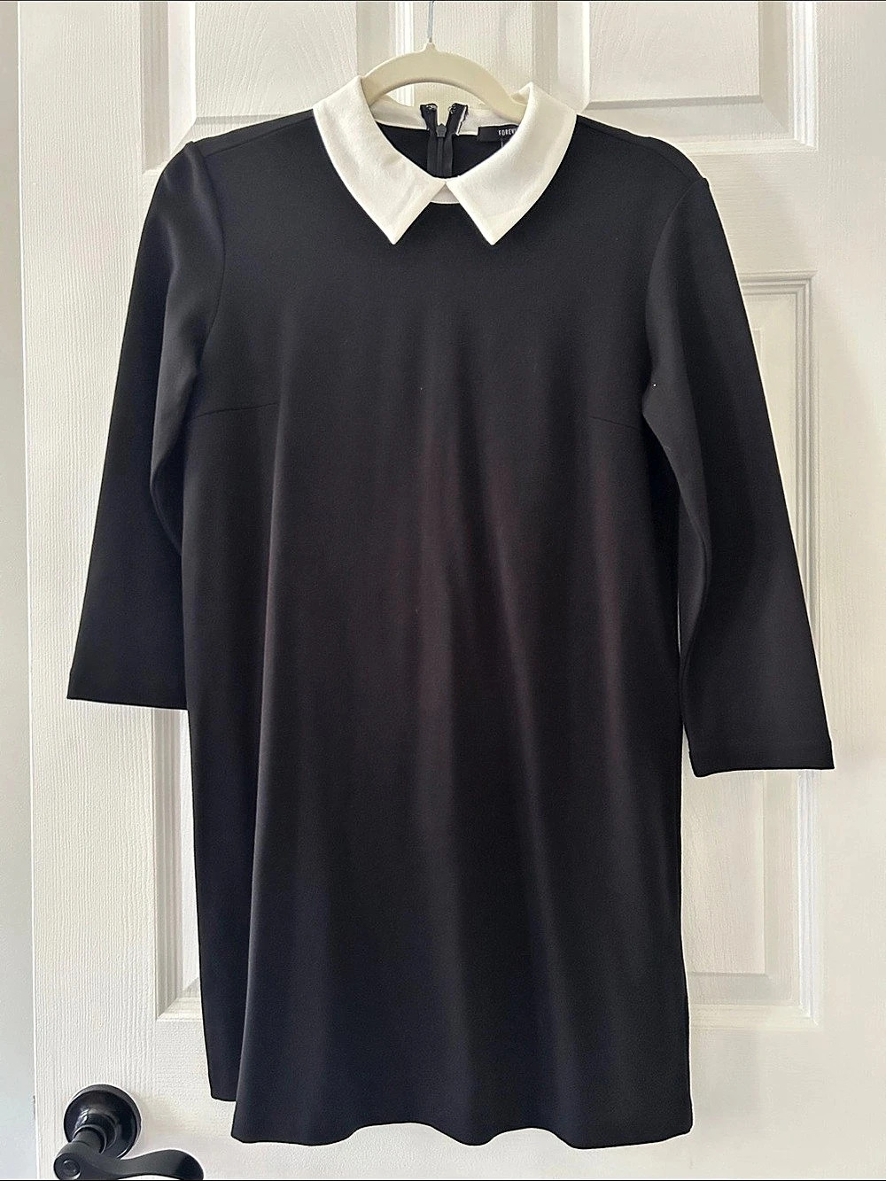 Forever 21 Collared Mini Dress Black & White Small Like New